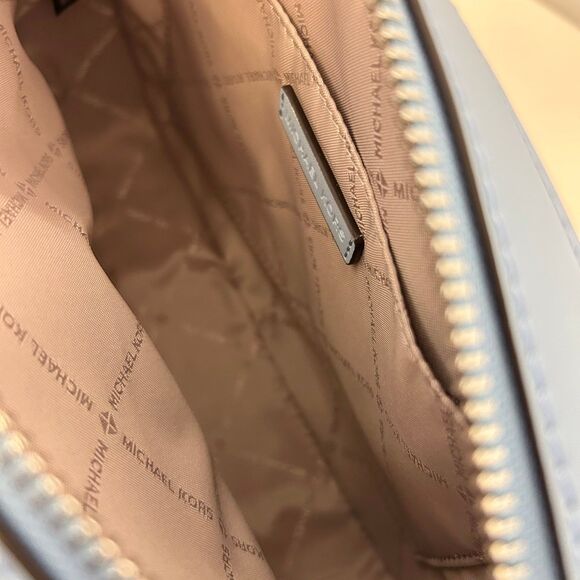 Michael Kors Purse Jet Set Ombré Signature Logo Crossbody Body Bag Lt Sky - Picture 8 of 10